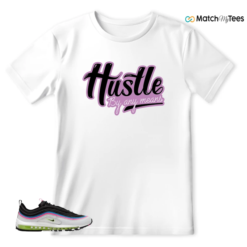 NIKE AIR MAX 97 NEON BLACK WHITE SNEAKER Matching Tees t-shirt
