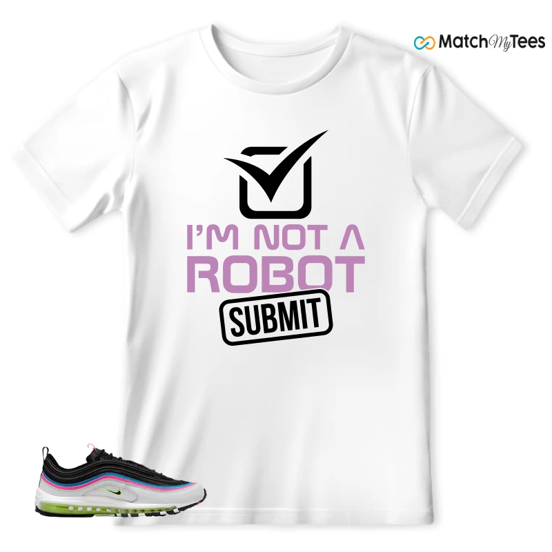 NIKE AIR MAX 97 NEON BLACK WHITE SNEAKER Matching Tees t-shirt