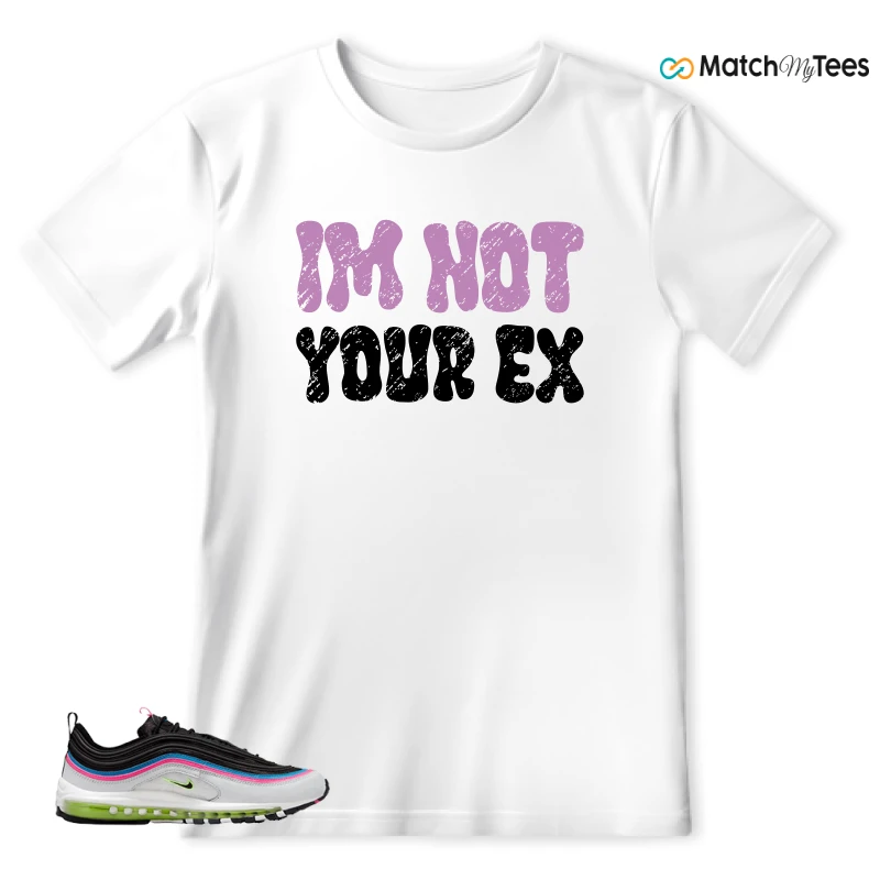 NIKE AIR MAX 97 NEON BLACK WHITE SNEAKER Matching Tees t-shirt