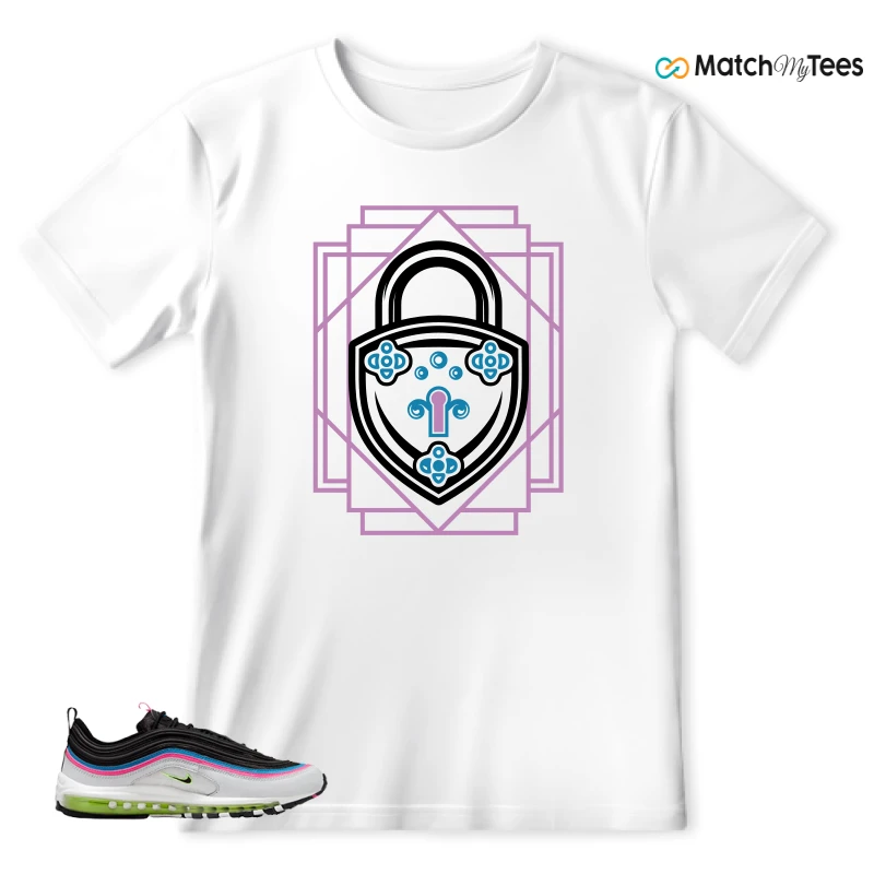 NIKE AIR MAX 97 NEON BLACK WHITE SNEAKER Matching Tees t-shirt