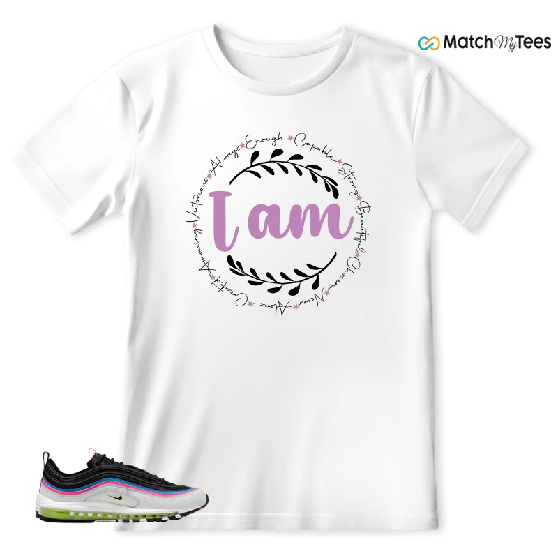NIKE AIR MAX 97 NEON BLACK WHITE SNEAKER Matching Tees t-shirt