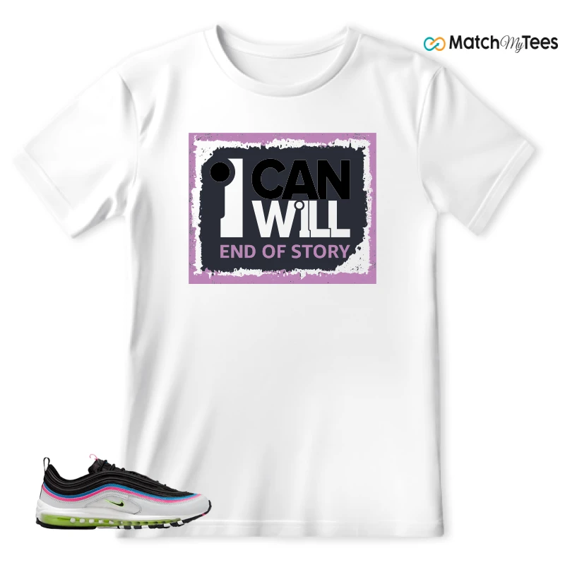 NIKE AIR MAX 97 NEON BLACK WHITE SNEAKER Matching Tees t-shirt