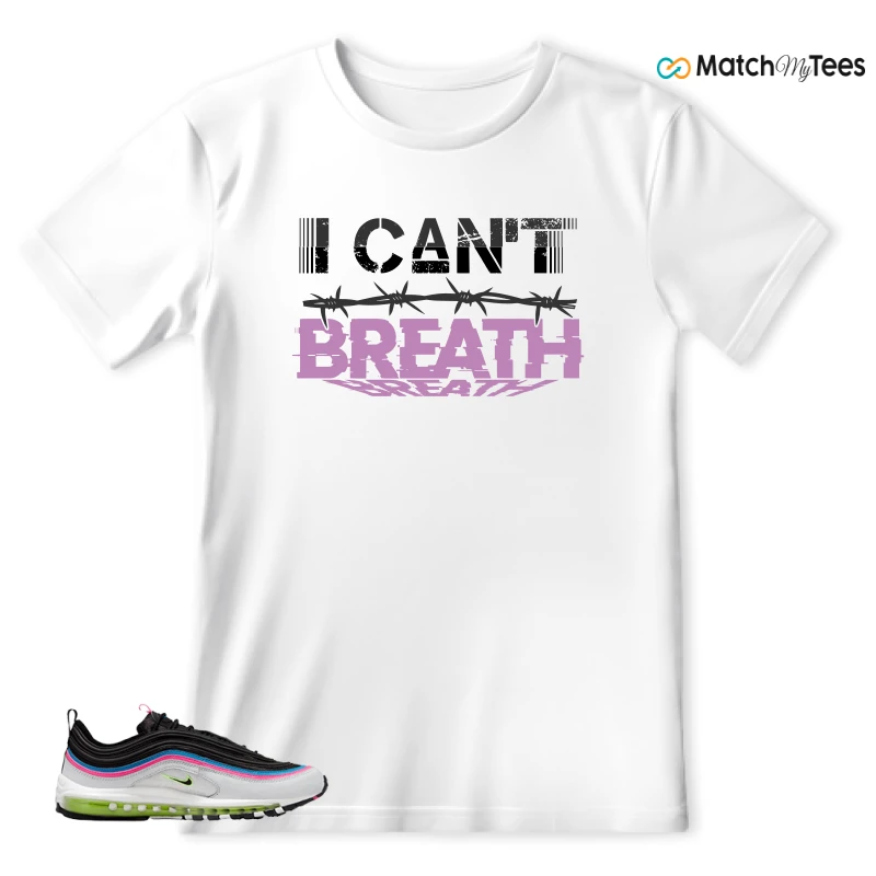 NIKE AIR MAX 97 NEON BLACK WHITE SNEAKER Matching Tees t-shirt