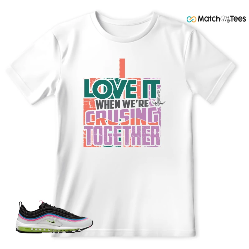 NIKE AIR MAX 97 NEON BLACK WHITE SNEAKER Matching Tees t-shirt