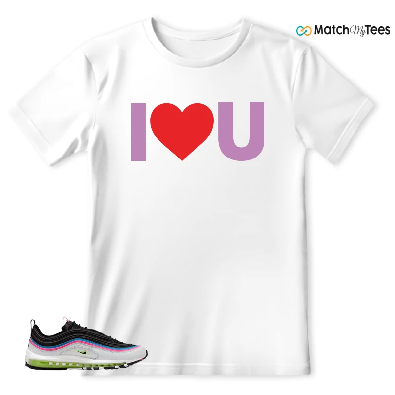 NIKE AIR MAX 97 NEON BLACK WHITE SNEAKER Matching Tees t-shirt