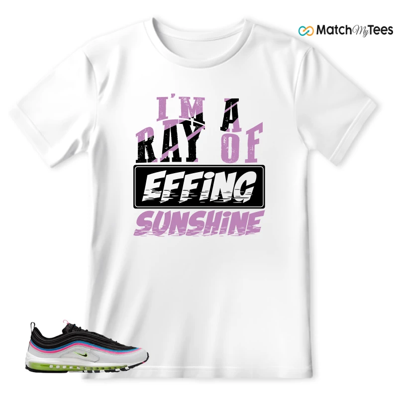 NIKE AIR MAX 97 NEON BLACK WHITE SNEAKER Matching Tees t-shirt