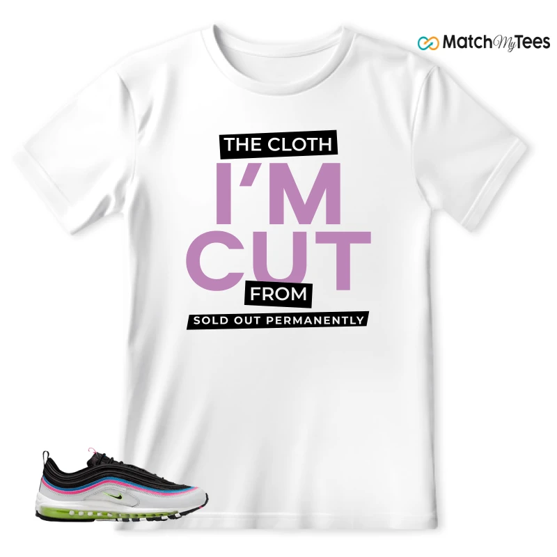 NIKE AIR MAX 97 NEON BLACK WHITE SNEAKER Matching Tees t-shirt