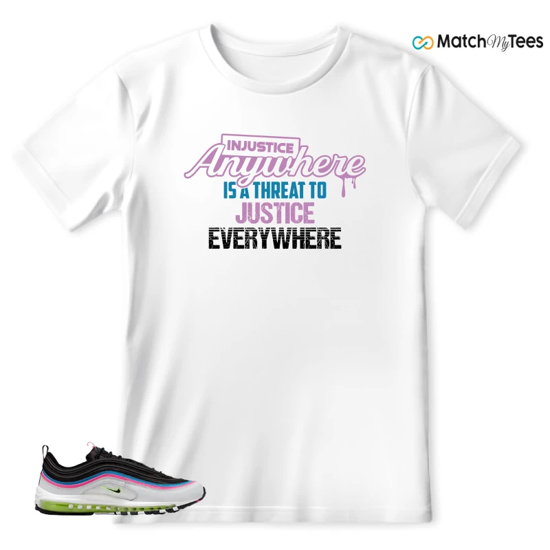 NIKE AIR MAX 97 NEON BLACK WHITE SNEAKER Matching Tees t-shirt
