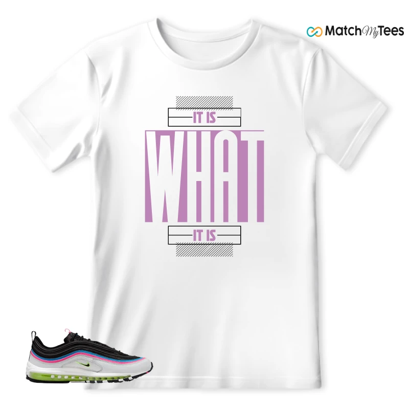 NIKE AIR MAX 97 NEON BLACK WHITE SNEAKER Matching Tees t-shirt