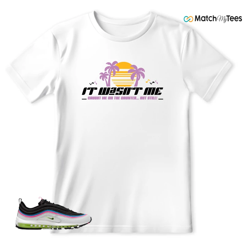 NIKE AIR MAX 97 NEON BLACK WHITE SNEAKER Matching Tees t-shirt