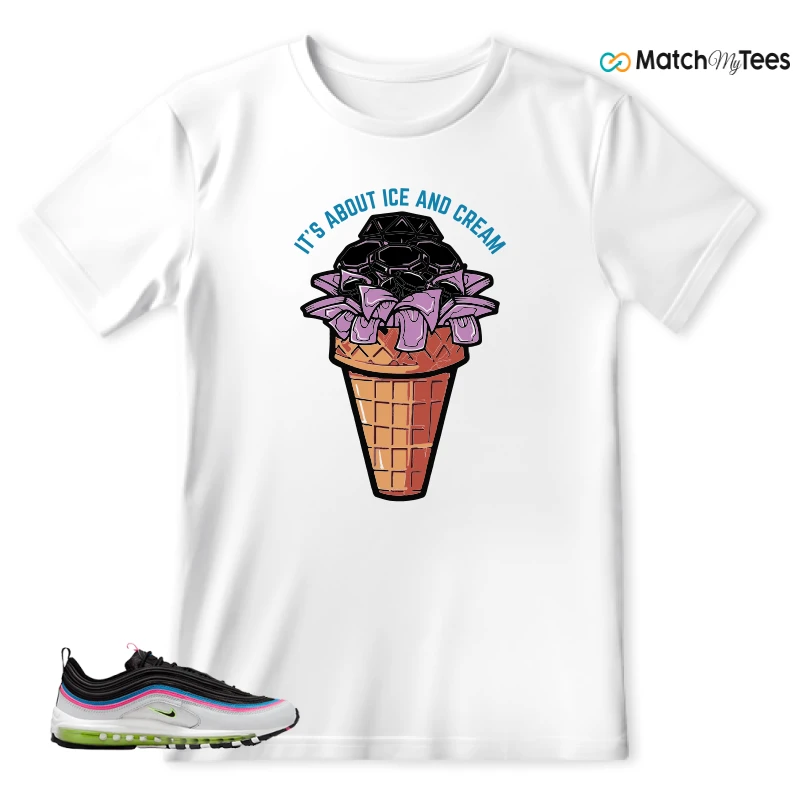 NIKE AIR MAX 97 NEON BLACK WHITE SNEAKER Matching Tees t-shirt