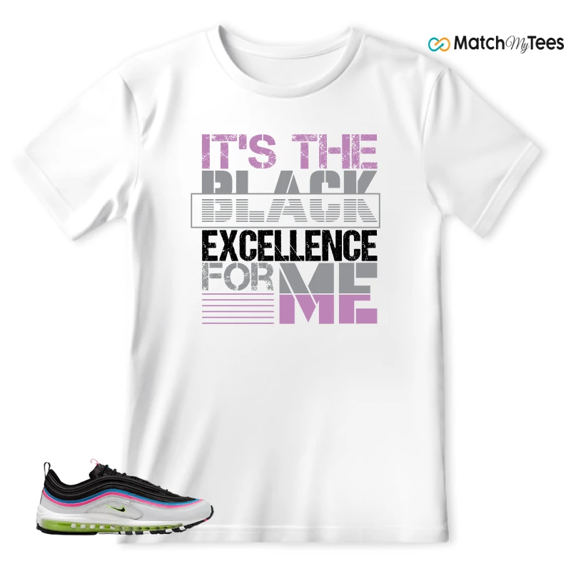 NIKE AIR MAX 97 NEON BLACK WHITE SNEAKER Matching Tees t-shirt