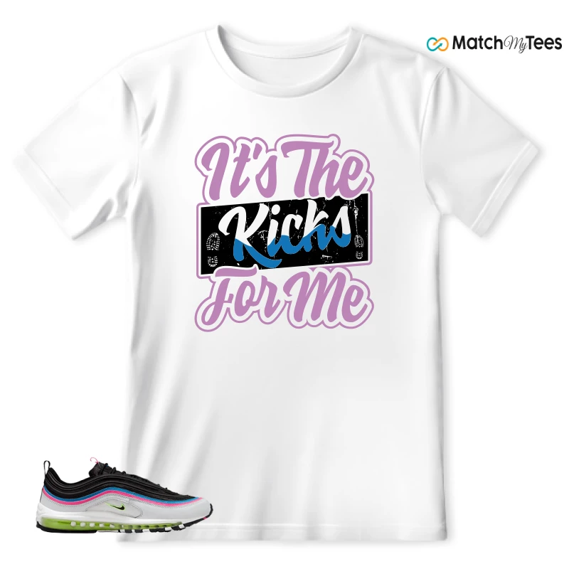 NIKE AIR MAX 97 NEON BLACK WHITE SNEAKER Matching Tees t-shirt
