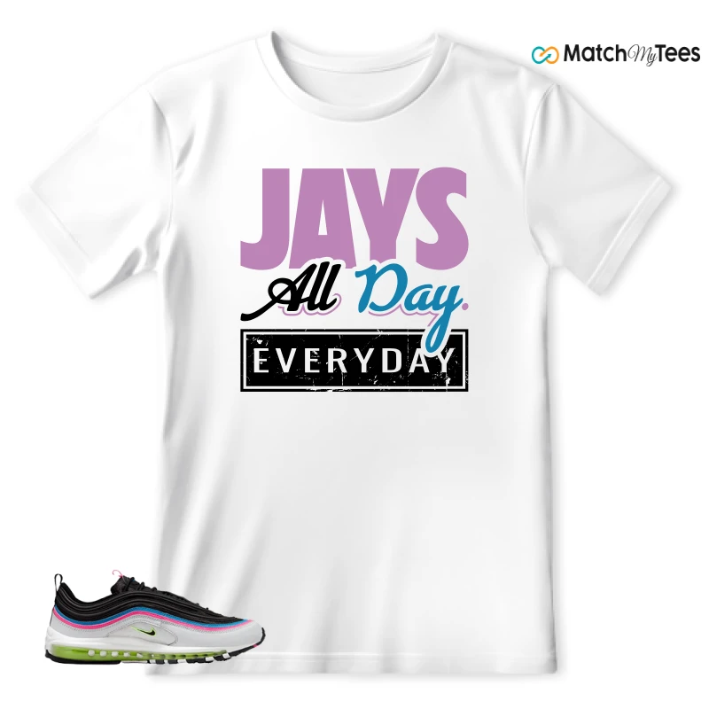 NIKE AIR MAX 97 NEON BLACK WHITE SNEAKER Matching Tees t-shirt
