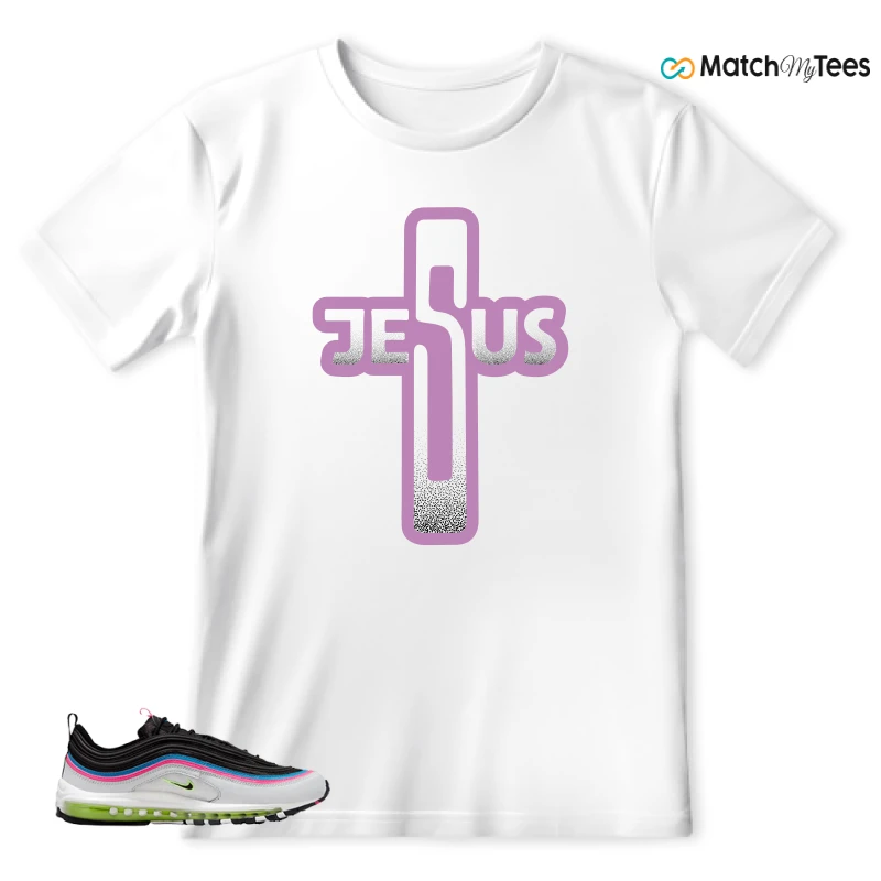 NIKE AIR MAX 97 NEON BLACK WHITE SNEAKER Matching Tees t-shirt