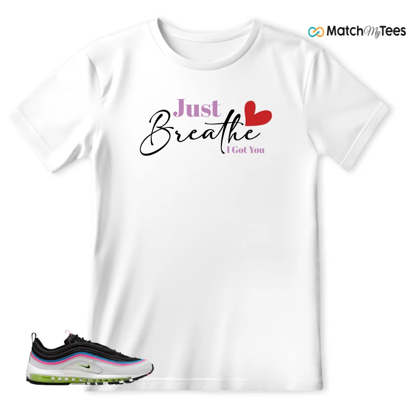 NIKE AIR MAX 97 NEON BLACK WHITE SNEAKER Matching Tees t-shirt
