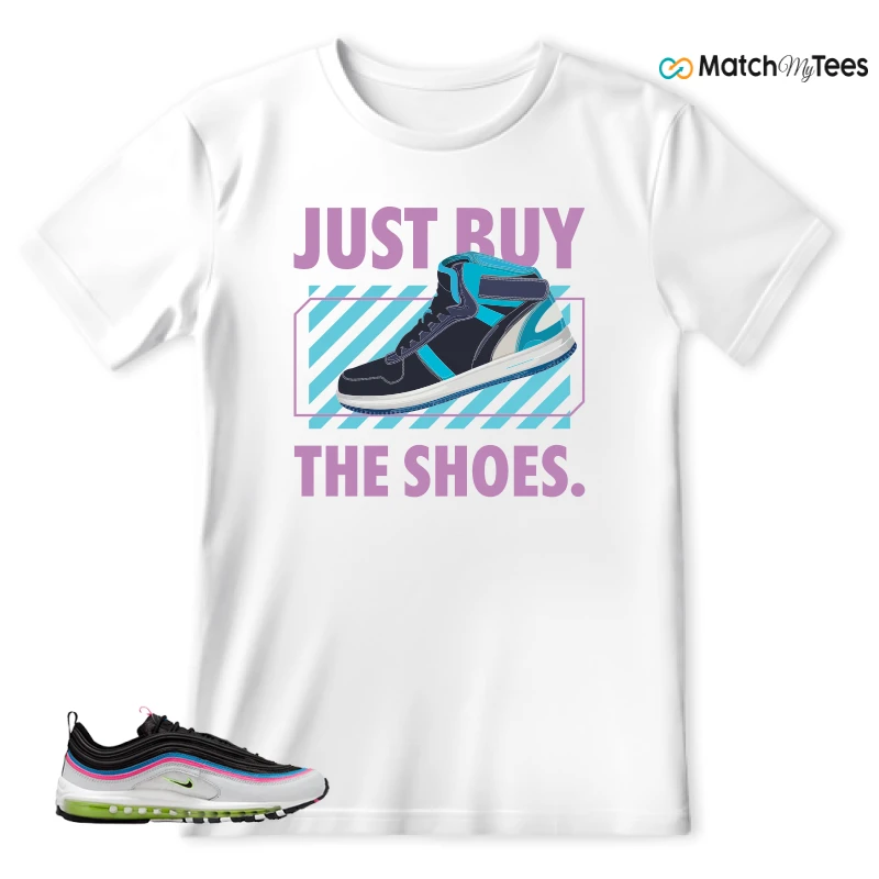 NIKE AIR MAX 97 NEON BLACK WHITE SNEAKER Matching Tees t-shirt