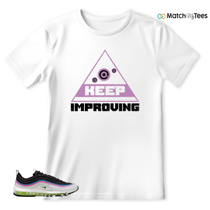 NIKE AIR MAX 97 NEON BLACK WHITE SNEAKER Matching Tees t-shirt