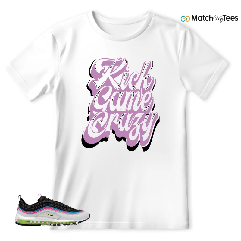 NIKE AIR MAX 97 NEON BLACK WHITE SNEAKER Matching Tees t-shirt
