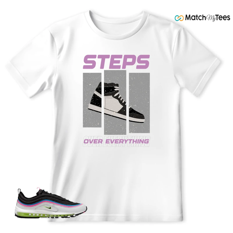 NIKE AIR MAX 97 NEON BLACK WHITE SNEAKER Matching Tees t-shirt