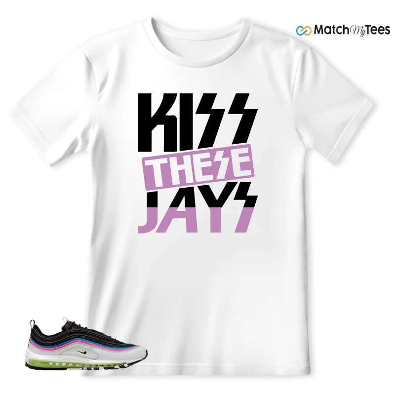 NIKE AIR MAX 97 NEON BLACK WHITE SNEAKER Matching Tees t-shirt