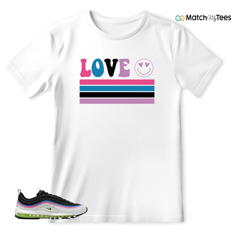 NIKE AIR MAX 97 NEON BLACK WHITE SNEAKER Matching Tees t-shirt