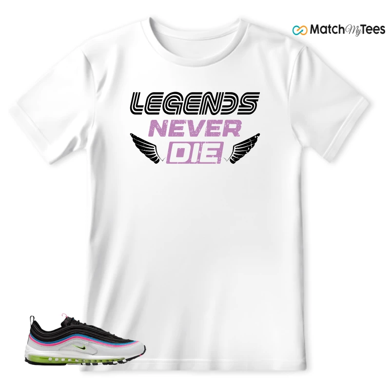 NIKE AIR MAX 97 NEON BLACK WHITE SNEAKER Matching Tees t-shirt