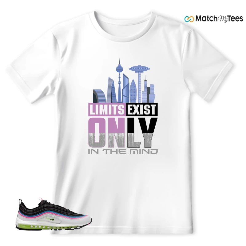 NIKE AIR MAX 97 NEON BLACK WHITE SNEAKER Matching Tees t-shirt