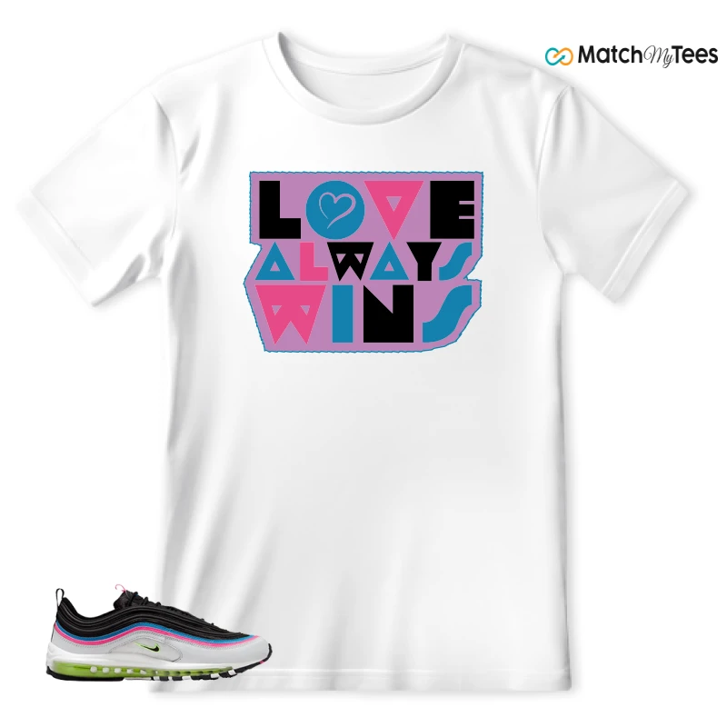 NIKE AIR MAX 97 NEON BLACK WHITE SNEAKER Matching Tees t-shirt
