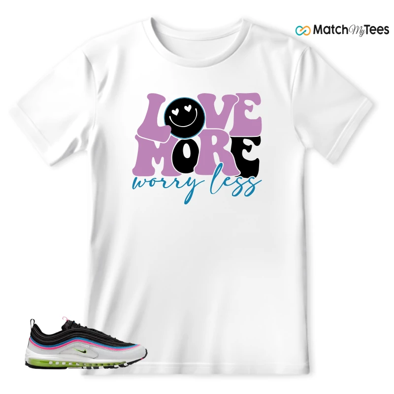 NIKE AIR MAX 97 NEON BLACK WHITE SNEAKER Matching Tees t-shirt