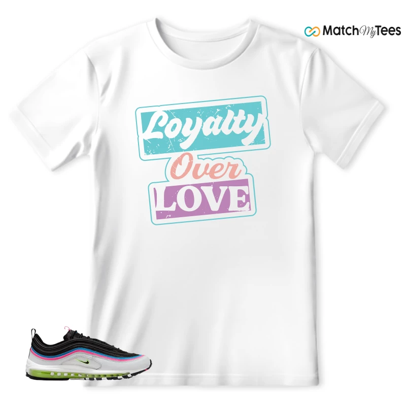 NIKE AIR MAX 97 NEON BLACK WHITE SNEAKER Matching Tees t-shirt