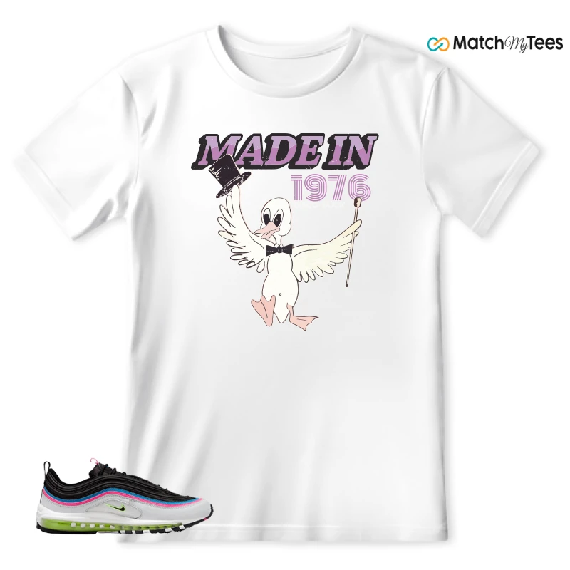 NIKE AIR MAX 97 NEON BLACK WHITE SNEAKER Matching Tees t-shirt