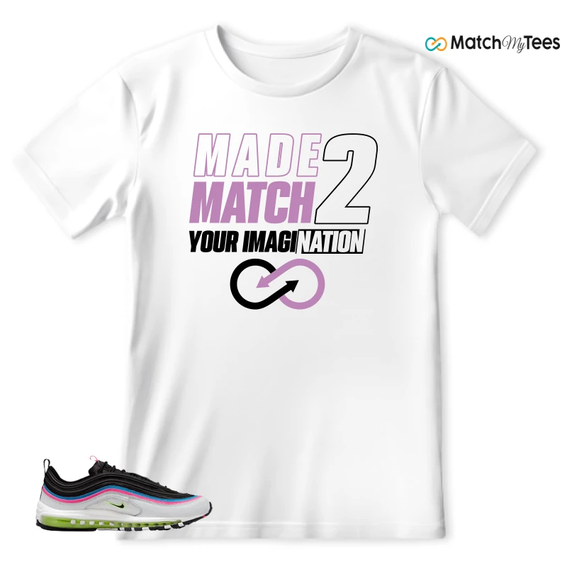 NIKE AIR MAX 97 NEON BLACK WHITE SNEAKER Matching Tees t-shirt