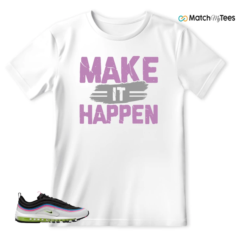 NIKE AIR MAX 97 NEON BLACK WHITE SNEAKER Matching Tees t-shirt