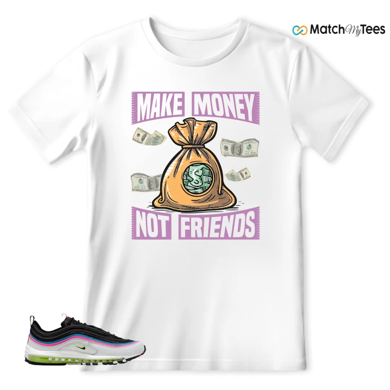 NIKE AIR MAX 97 NEON BLACK WHITE SNEAKER Matching Tees t-shirt