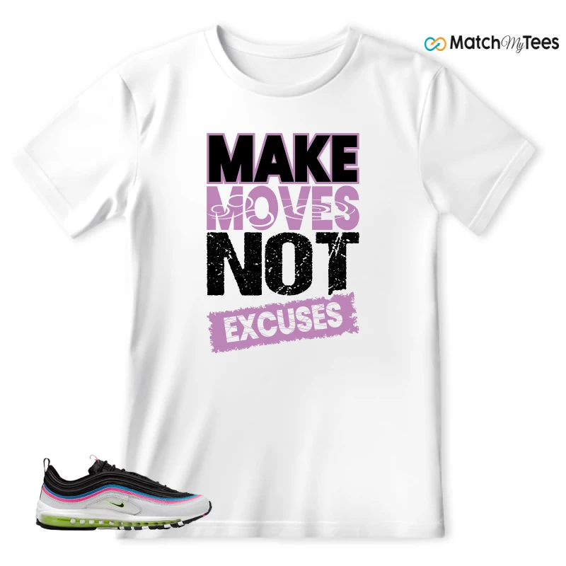 NIKE AIR MAX 97 NEON BLACK WHITE SNEAKER Matching Tees t-shirt