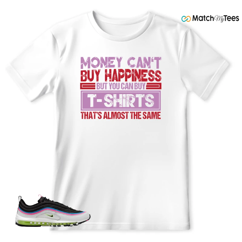 NIKE AIR MAX 97 NEON BLACK WHITE SNEAKER Matching Tees t-shirt