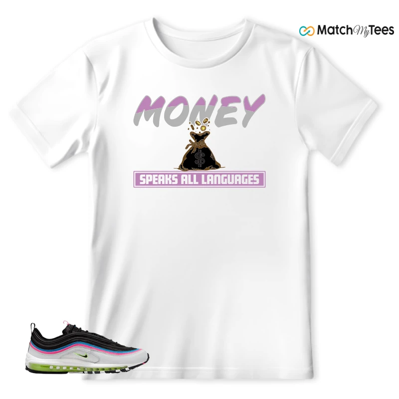 NIKE AIR MAX 97 NEON BLACK WHITE SNEAKER Matching Tees t-shirt