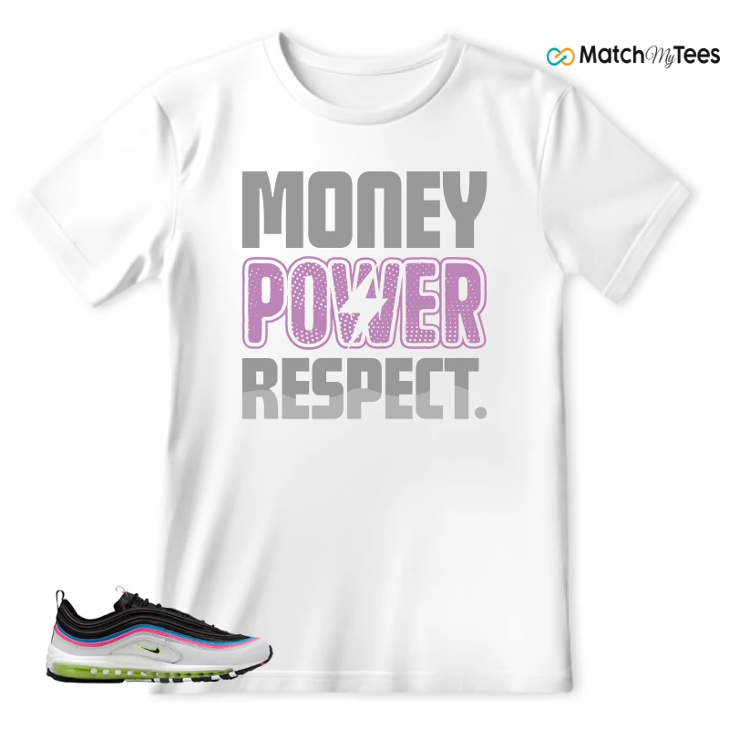 NIKE AIR MAX 97 NEON BLACK WHITE SNEAKER Matching Tees t-shirt