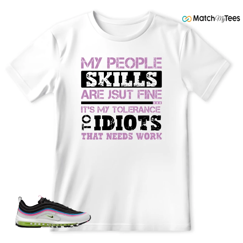 NIKE AIR MAX 97 NEON BLACK WHITE SNEAKER Matching Tees t-shirt