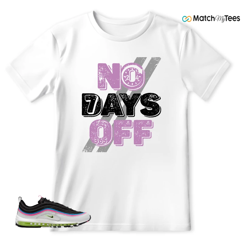 NIKE AIR MAX 97 NEON BLACK WHITE SNEAKER Matching Tees t-shirt