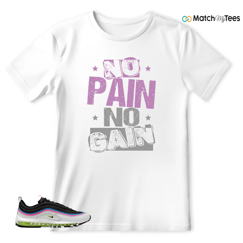 NIKE AIR MAX 97 NEON BLACK WHITE SNEAKER Matching Tees t-shirt