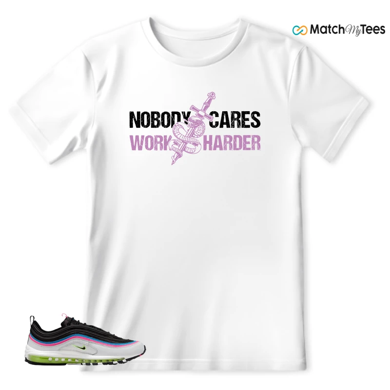 NIKE AIR MAX 97 NEON BLACK WHITE SNEAKER Matching Tees t-shirt