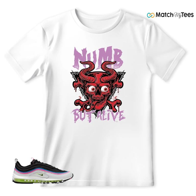 NIKE AIR MAX 97 NEON BLACK WHITE SNEAKER Matching Tees t-shirt