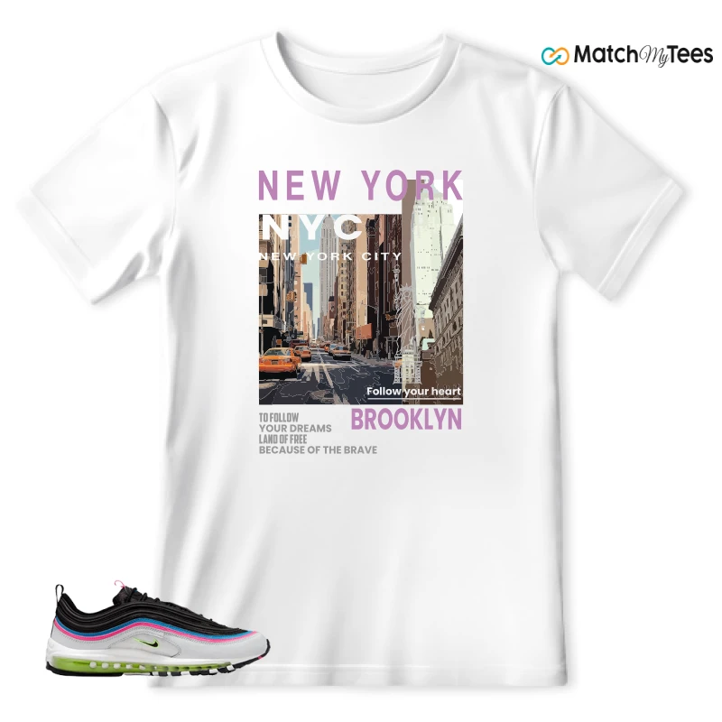 NIKE AIR MAX 97 NEON BLACK WHITE SNEAKER Matching Tees t-shirt