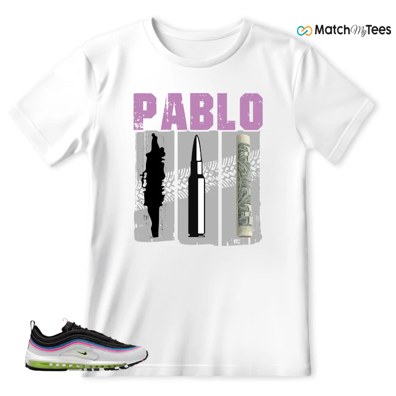 NIKE AIR MAX 97 NEON BLACK WHITE SNEAKER Matching Tees t-shirt