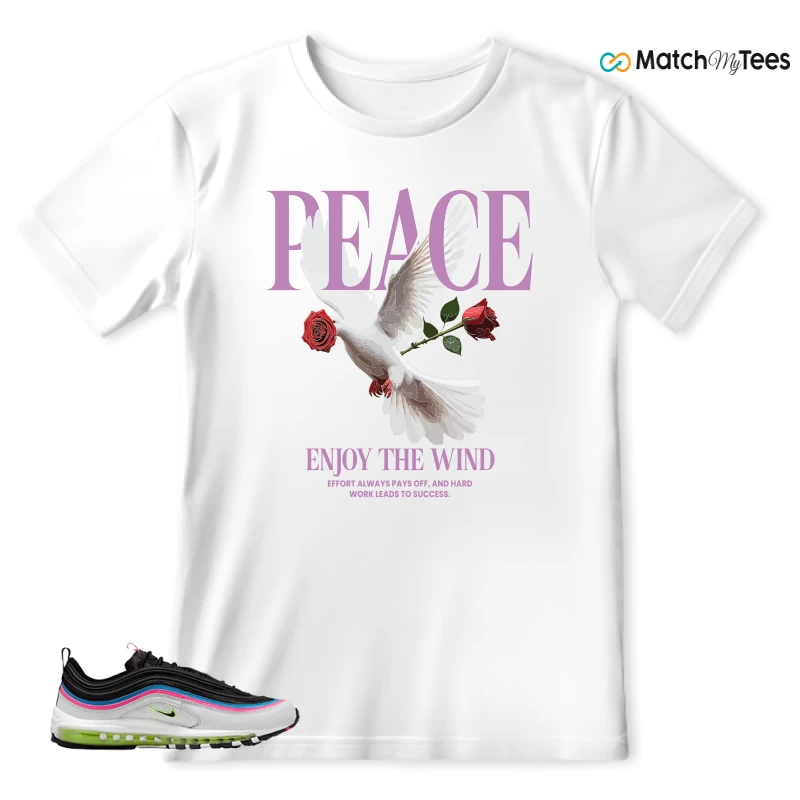 NIKE AIR MAX 97 NEON BLACK WHITE SNEAKER Matching Tees t-shirt