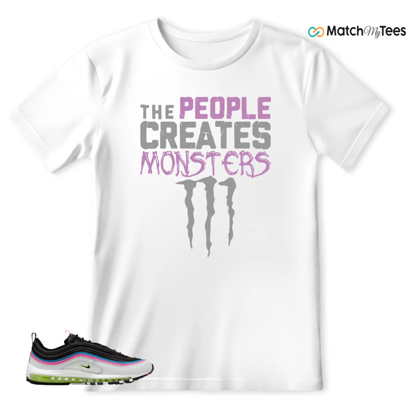 NIKE AIR MAX 97 NEON BLACK WHITE SNEAKER Matching Tees t-shirt