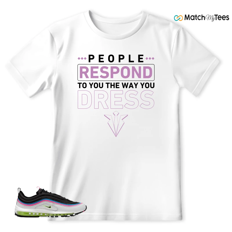 NIKE AIR MAX 97 NEON BLACK WHITE SNEAKER Matching Tees t-shirt