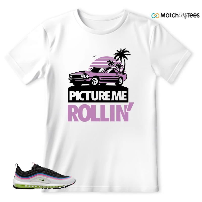 NIKE AIR MAX 97 NEON BLACK WHITE SNEAKER Matching Tees t-shirt